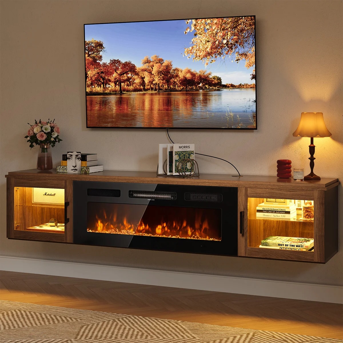 Wrought Studio 70 Inch Floating Fireplace TV Stand