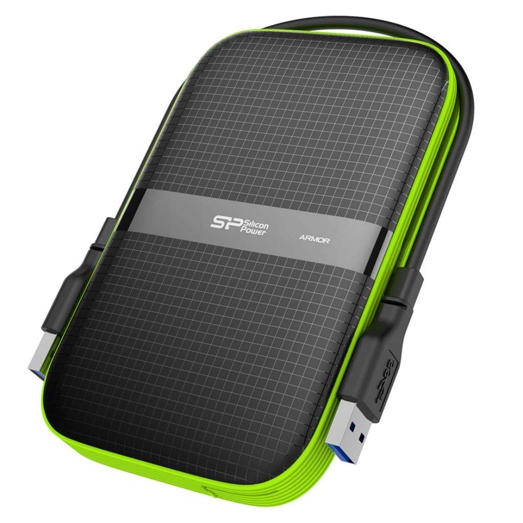 Silicon Power 1TB Black Rugged Armor External Drive with Shockproofing