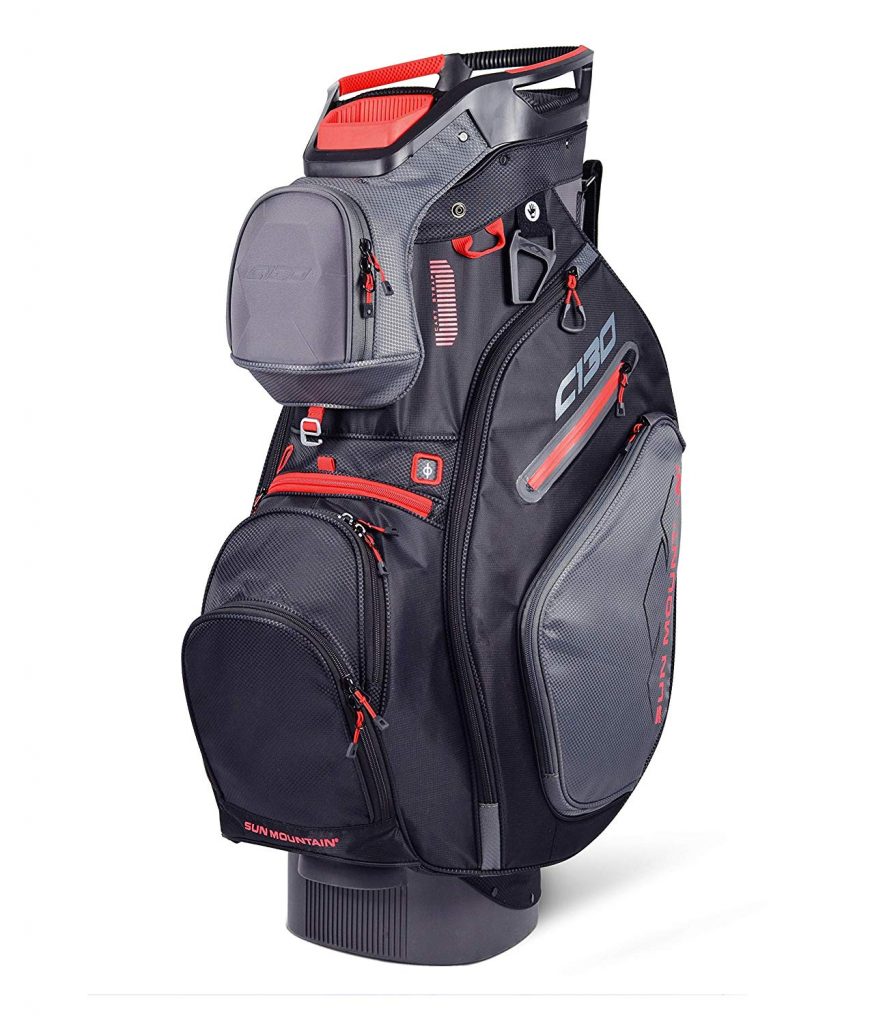 Sun Mountain 2019 C-130 Cart Bag (Gunmetal Black Red)