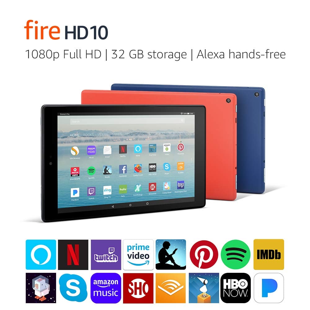 Fire HD10 with Alexa Hands-Free 10.1” 1080P Tablet