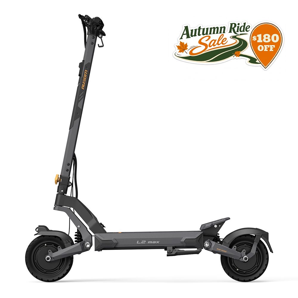 Ausom L2 Max Dual Motor electric scooter with the Fall Sale graphic
