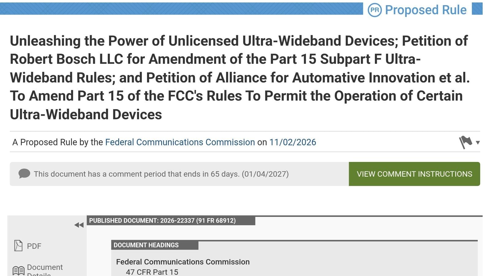 FCC Proposes New Ultra-Wideband Rules for Keyless Entry, Door Locks and Trackers