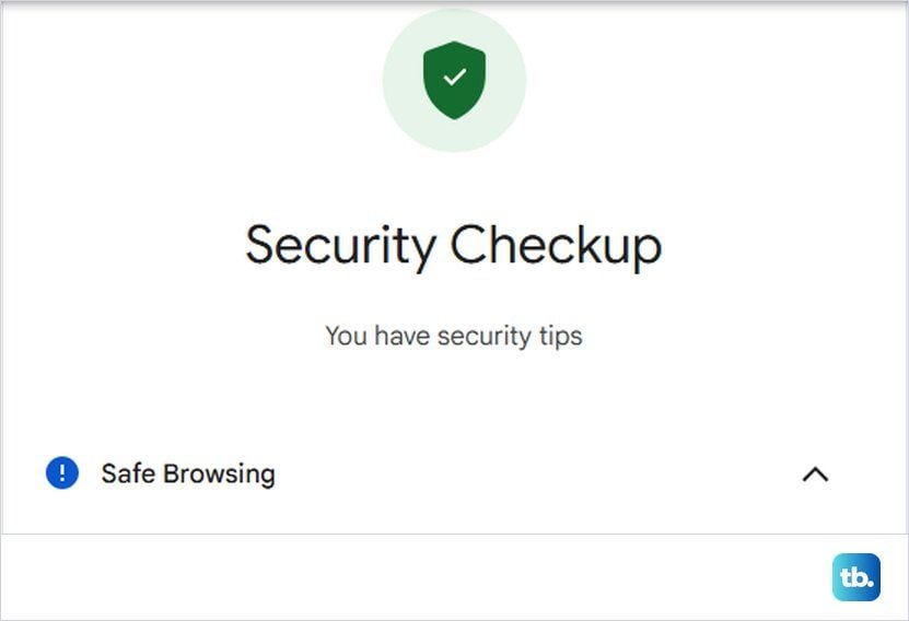 Google Security Checkup page heading