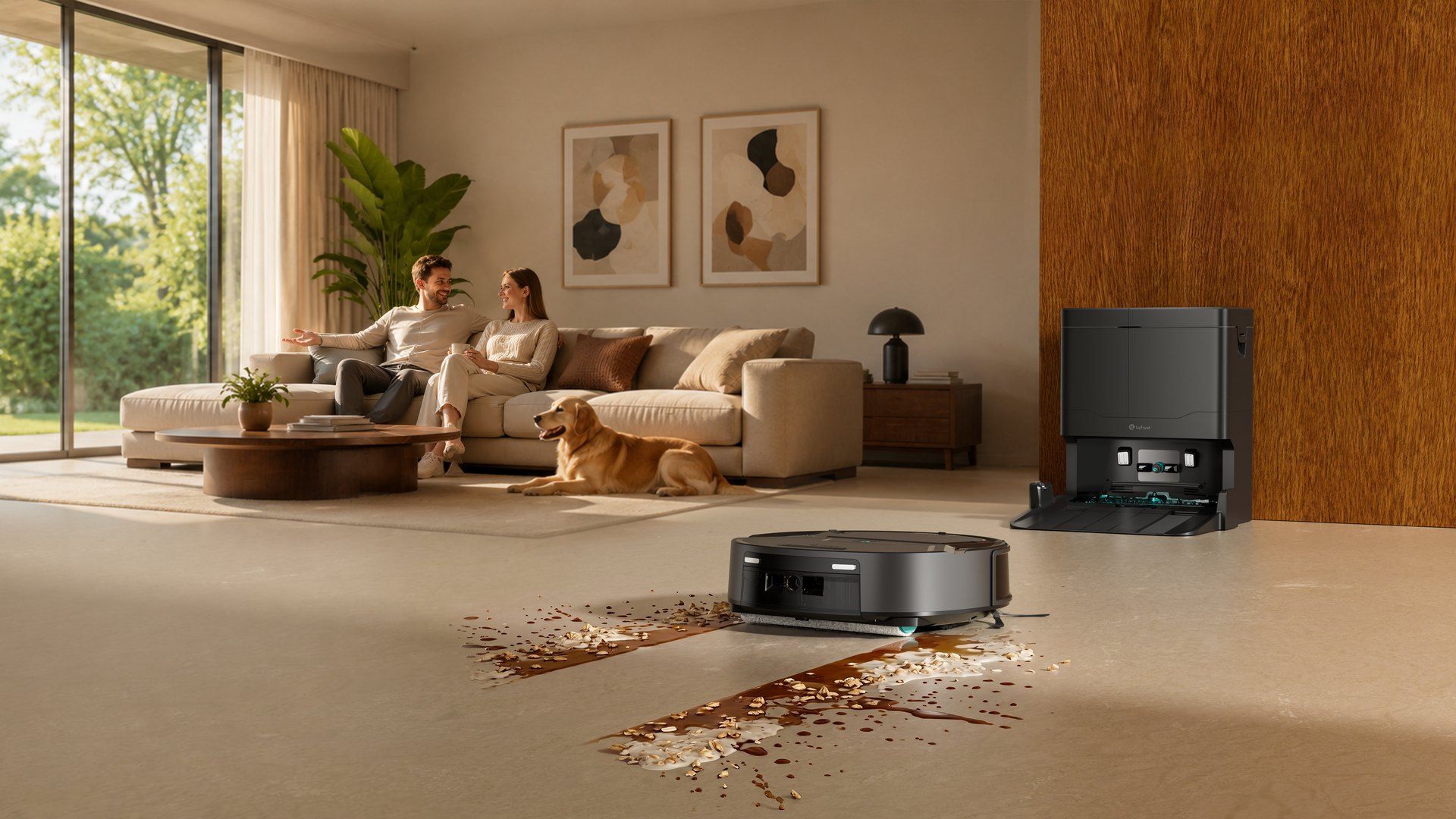 Lefant's M210 OMNI Fits a Self-Washing Roller Mop Into an 85mm Robot