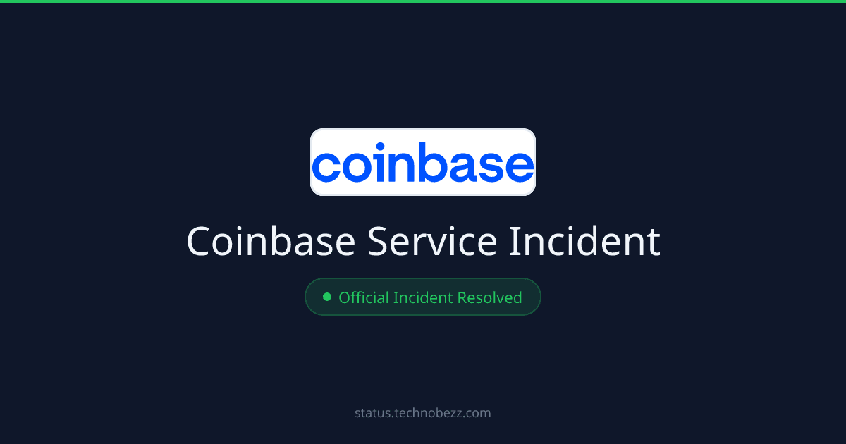 Coinbase reports resolved site performance incident for web and mobile
