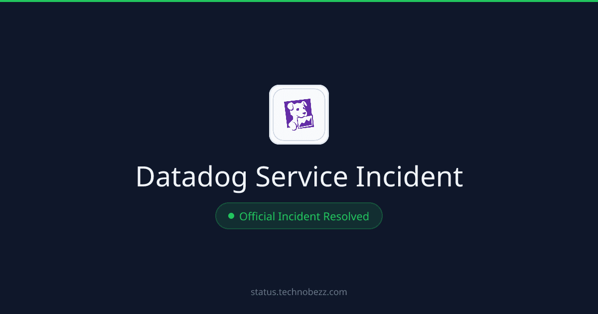 Datadog Reports Elevated Errors for Workflow Automation, App Builder, Bits Code and Bits Agent Builder