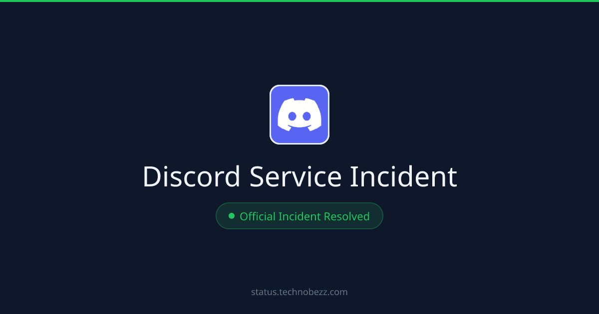 Discord Server Unavailability Incident Resolved