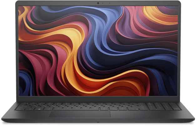 Dell 15 DC15255 laptop in Carbon Black, open at an angle
