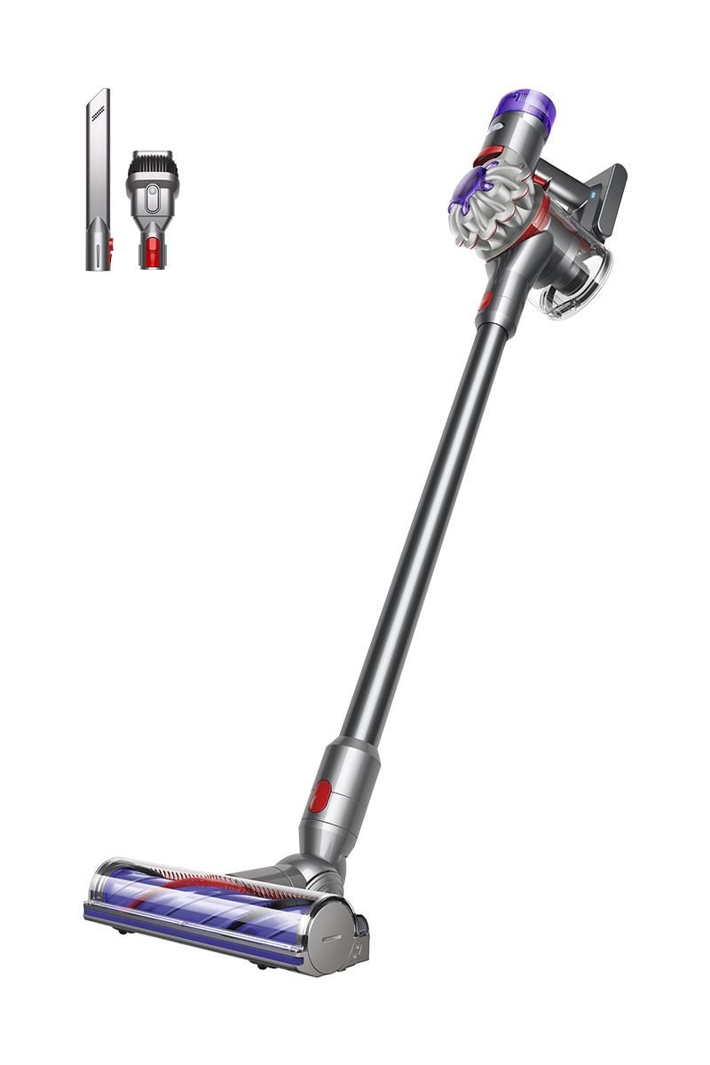 Dyson V8 Absolute silver nickel cordless stick vacuum with cleaner head and tools