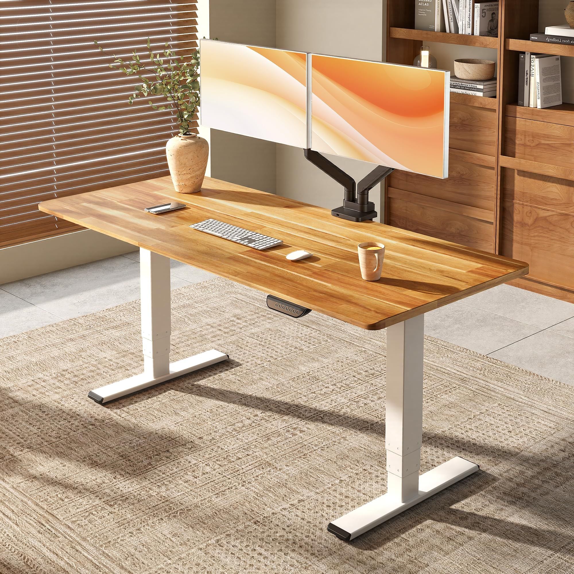 FLEXISPOT E6 MAX Woodix acacia solid wood standing desk