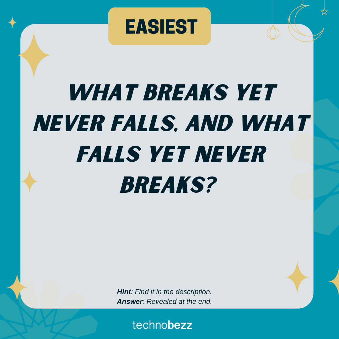 What breaks yet never falls, and what falls yet never breaks?