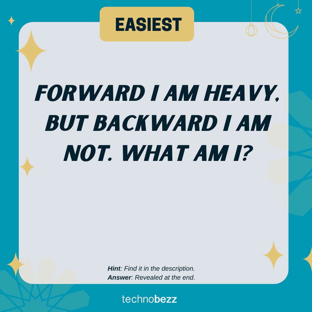 Forward I am heavy, but backward I am not. What am I?