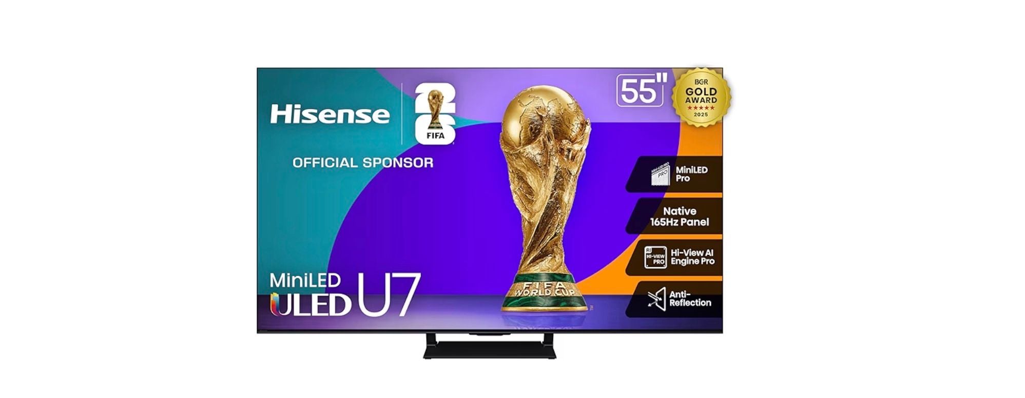 Hisense 55-inch U7 Mini-LED TV drops to $579.99 on Amazon