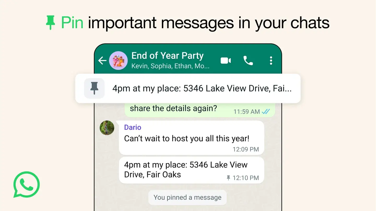 WhatsApp Enhances Chats with Pinned Messages Feature