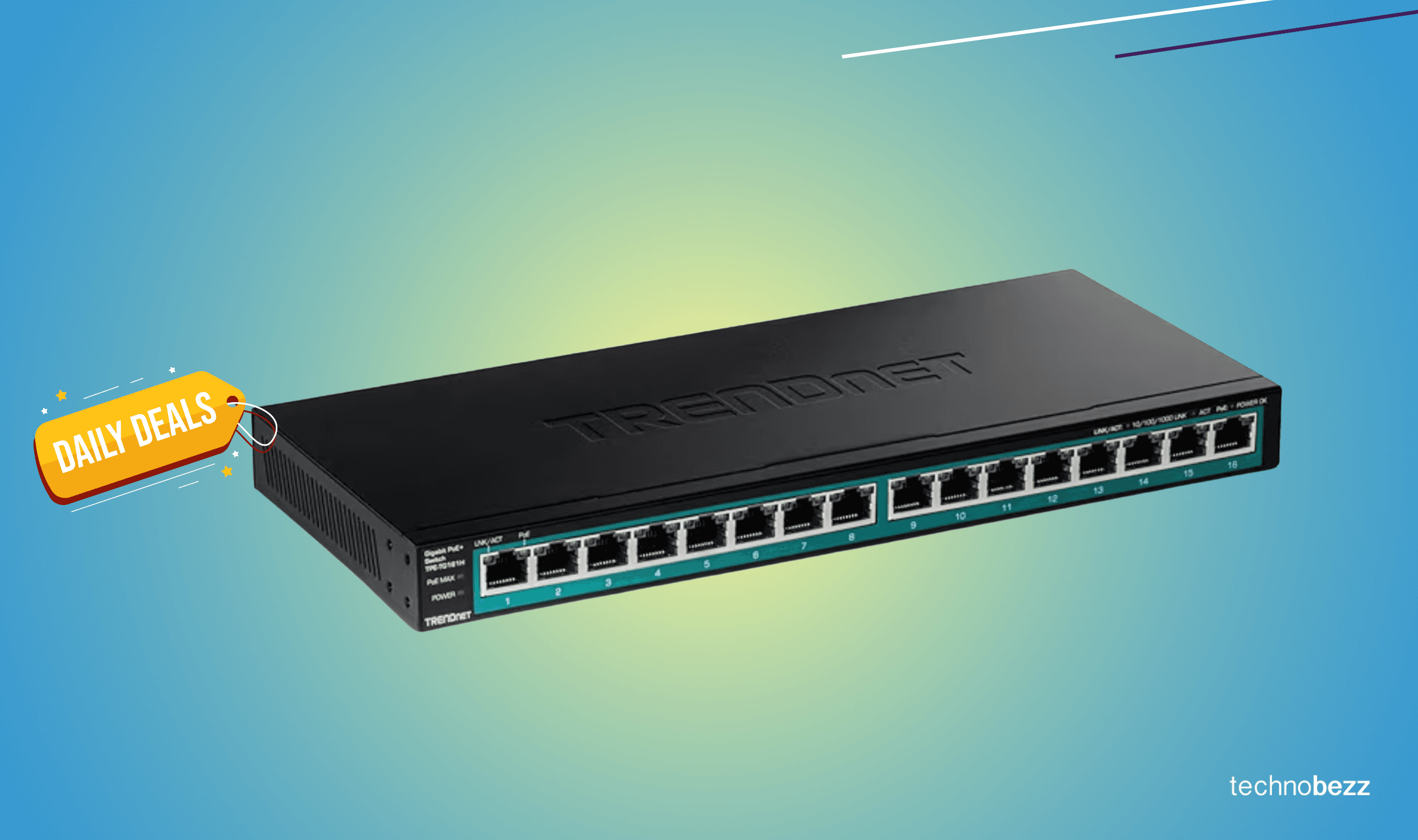 TRENDnet 16-Port Gigabit PoE+ Switch hits $149.99 