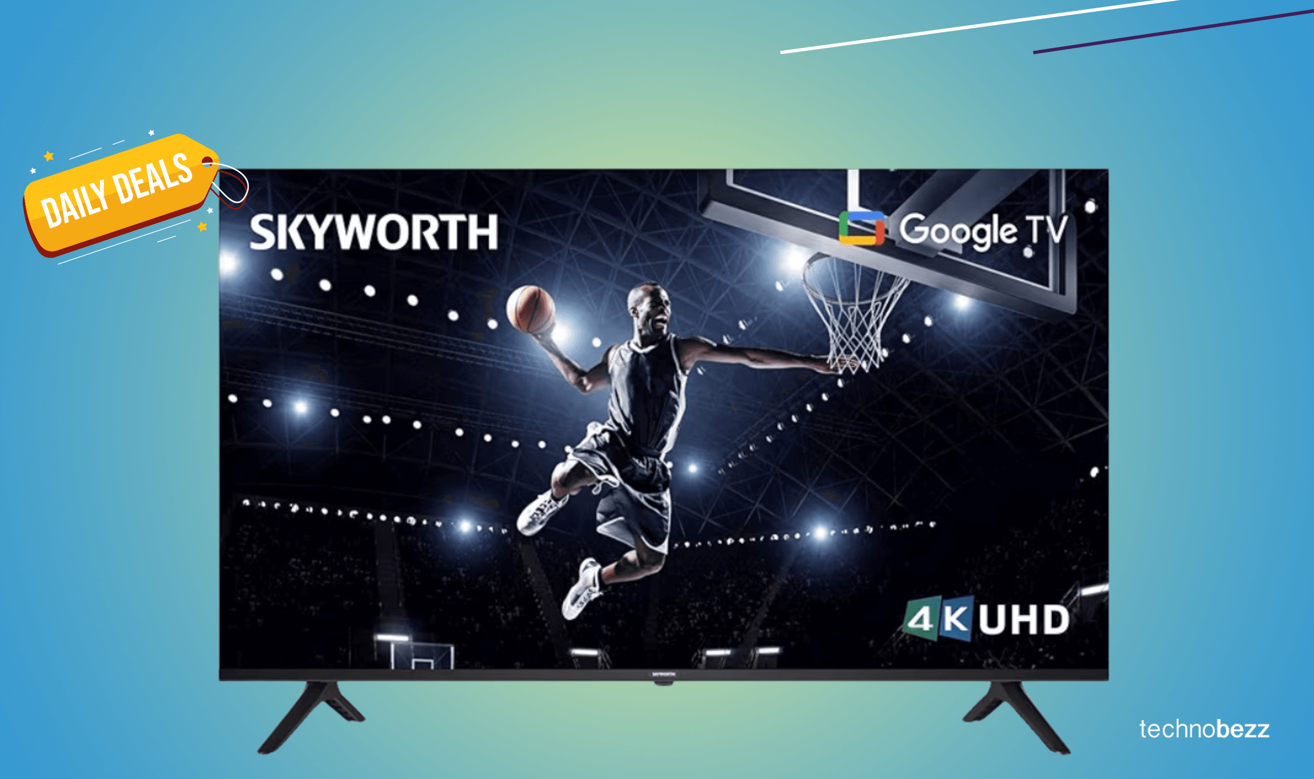 Amazon discounts the Skyworth UE7600 65-inch 4K Google TV to $399.46