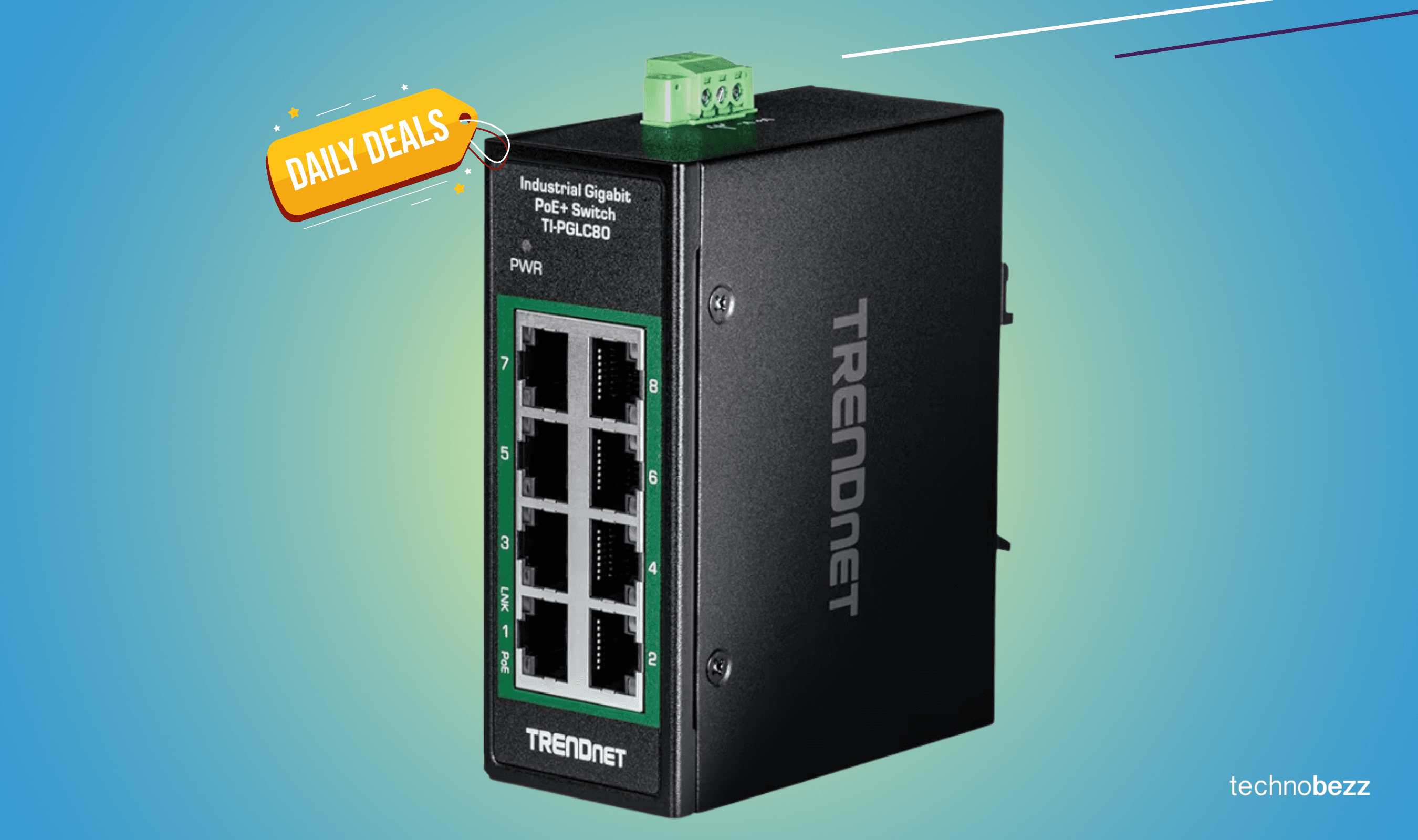 TRENDnet 8-Port Industrial Gigabit PoE+ DIN-Rail Mini drops to $119.99 