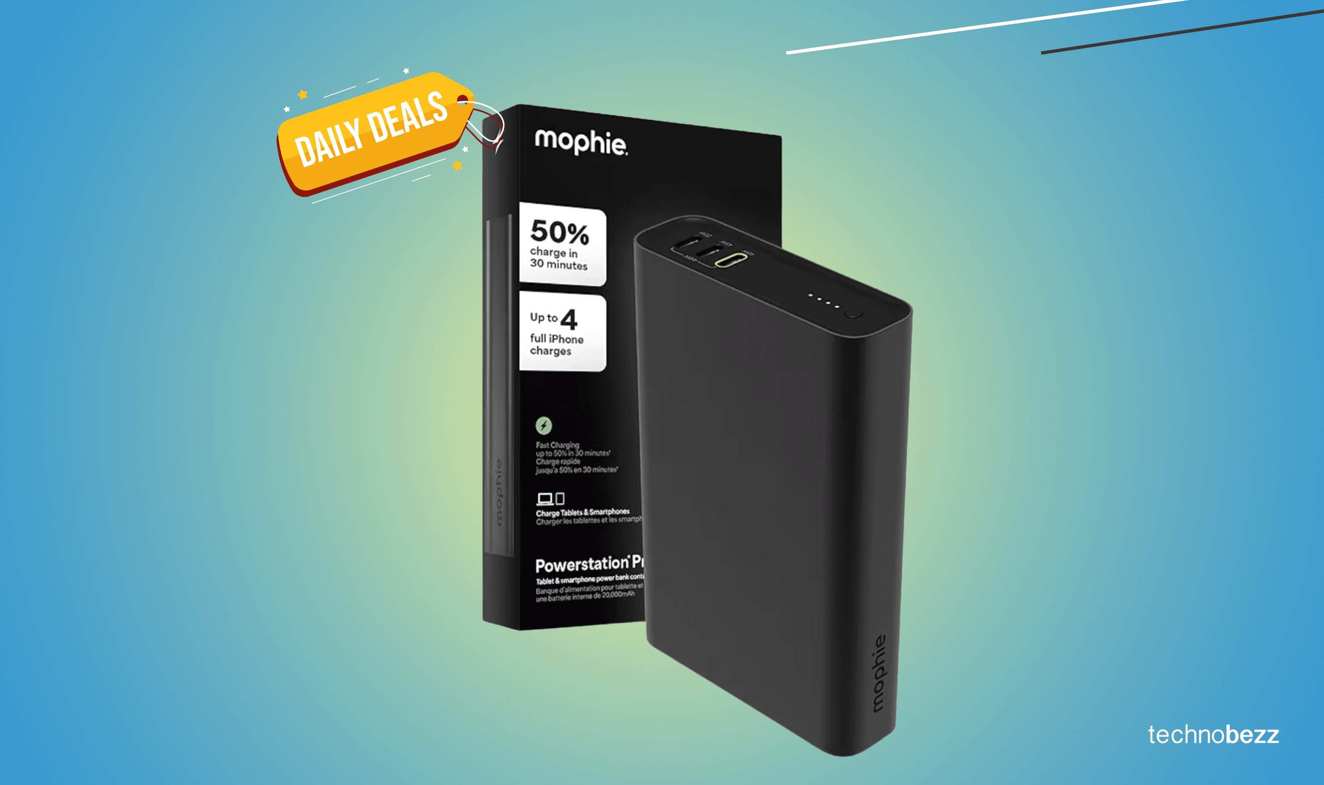 Amazon discounts the Mophie Powerstation Fast 20,000mAh power bank to $32.99