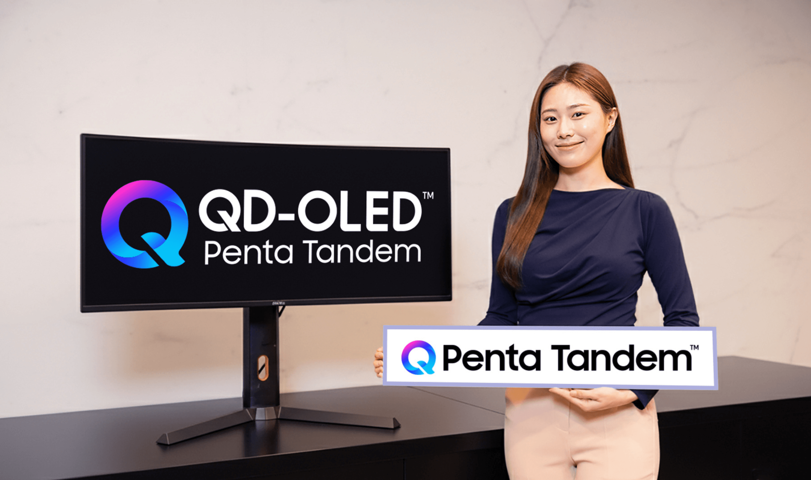 Samsung Display trademarks QD-OLED Penta Tandem branding for five-layer panels