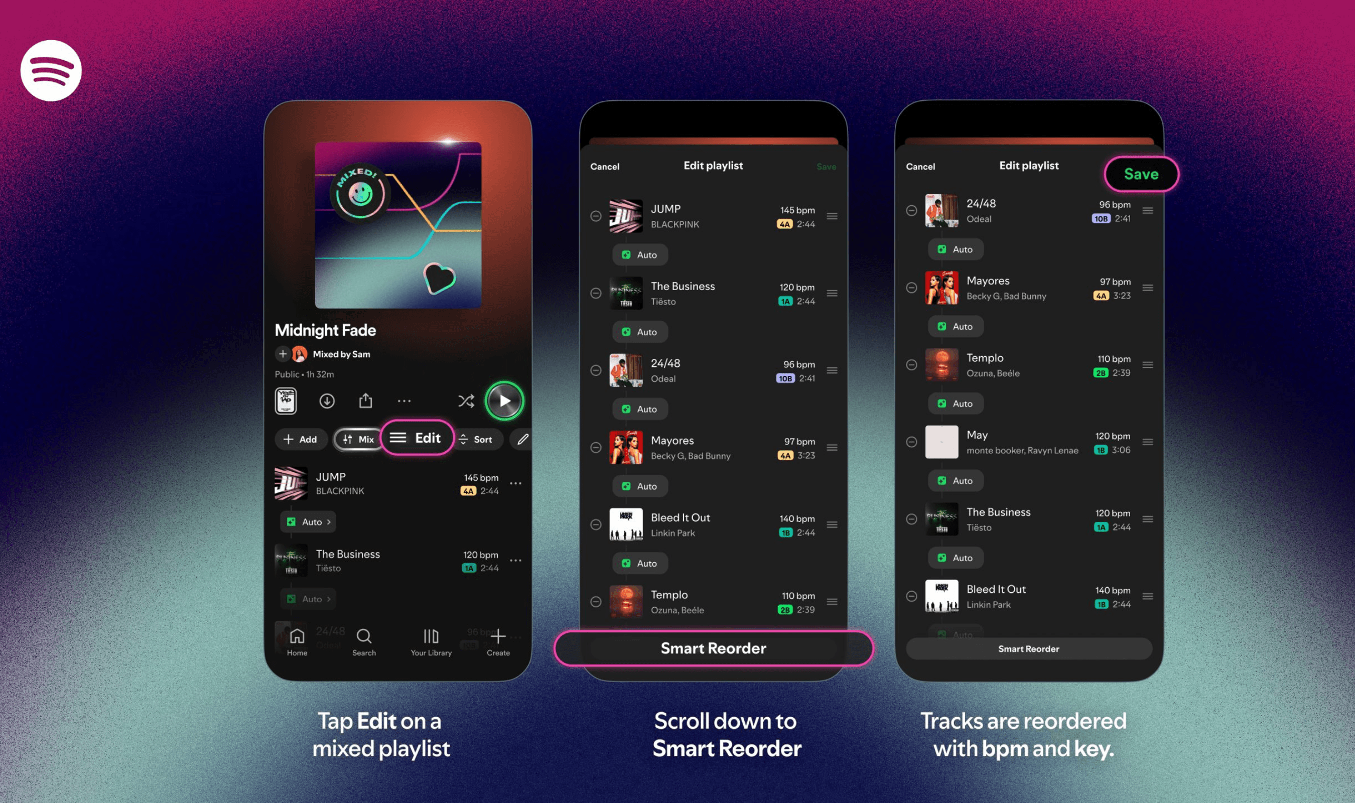 Spotify launches Smart Reorder to automatically mix playlists for Premium users