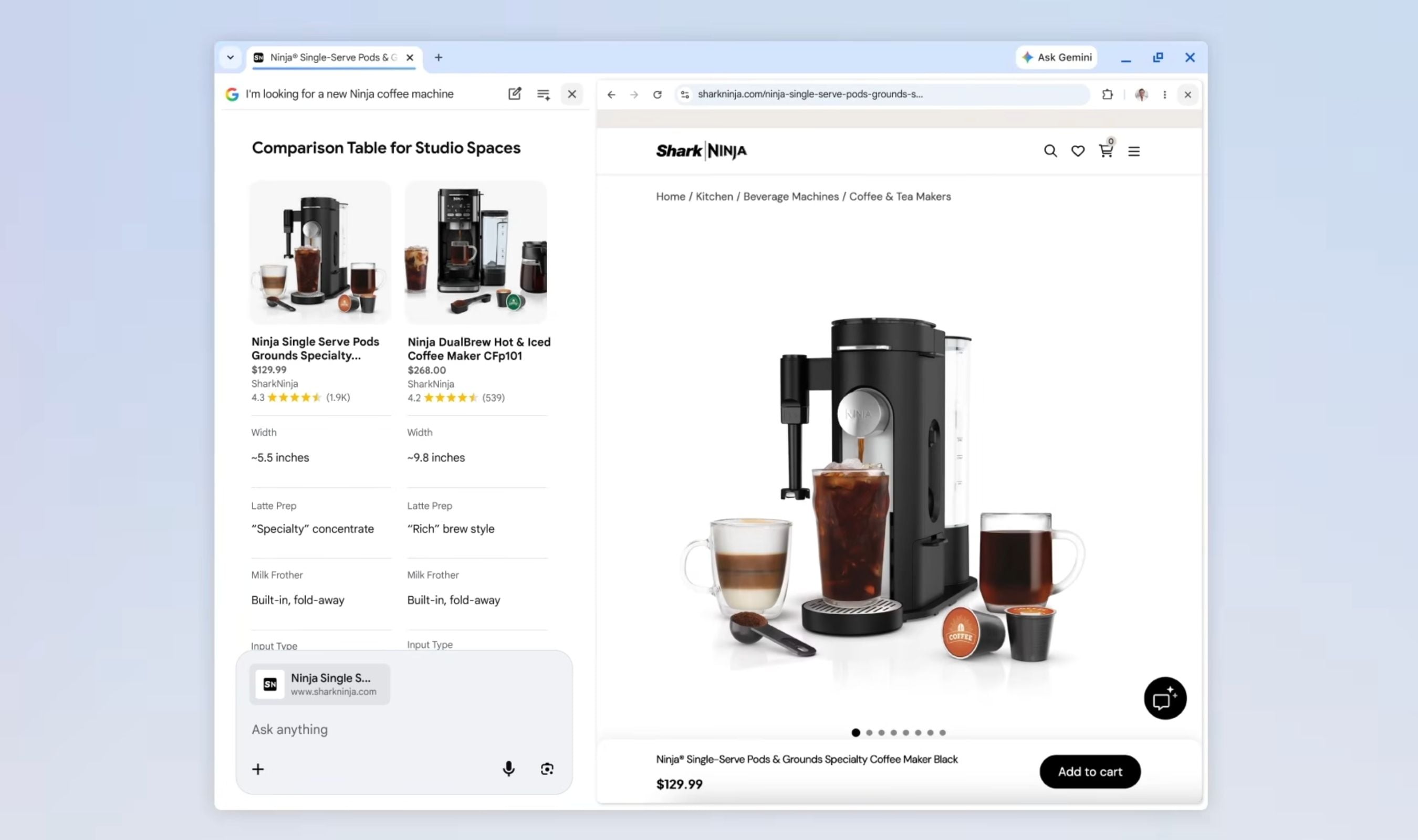 Google Chrome adds split-screen view for links in enhanced AI Mode