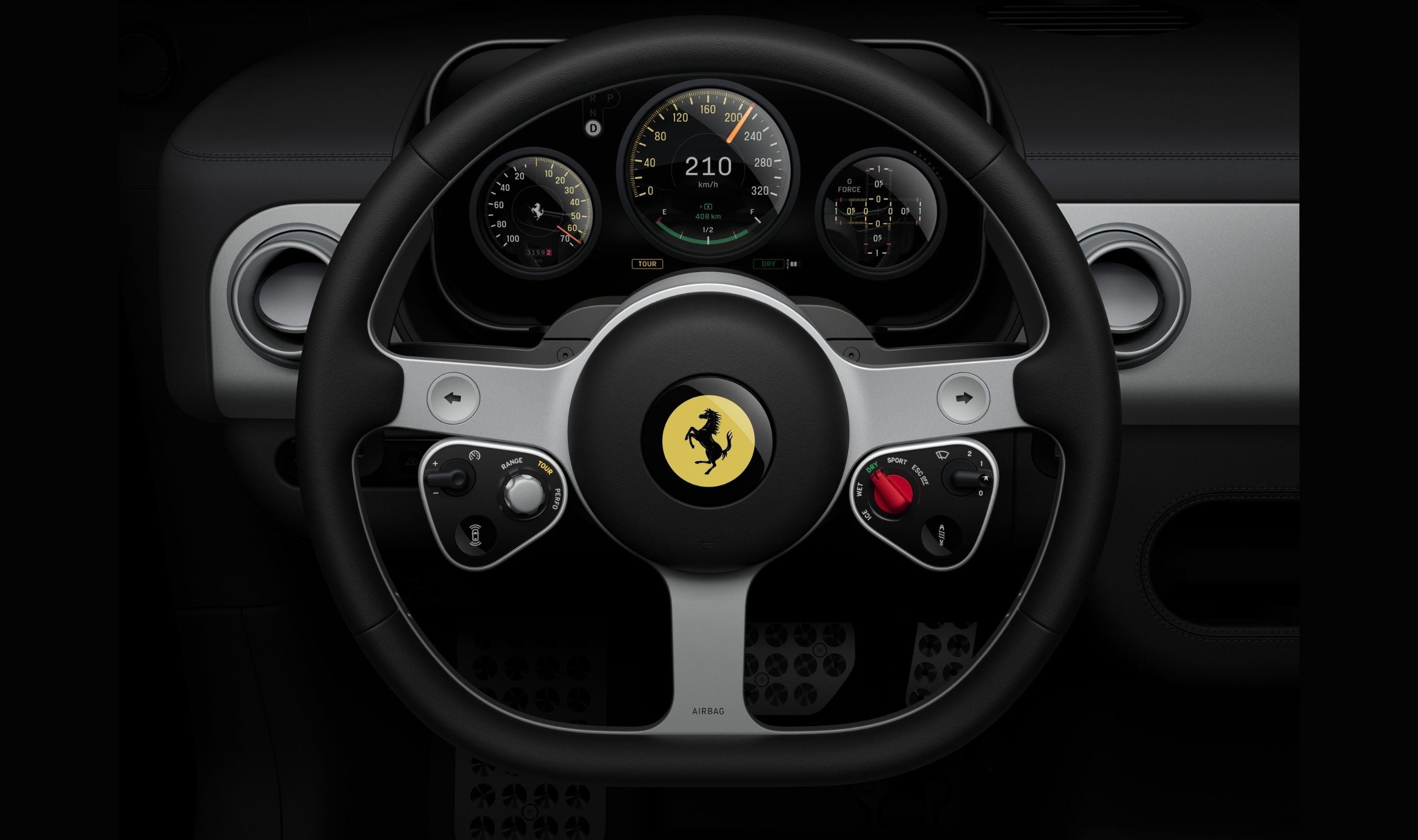 Samsung supplies four OLED panels with punch-hole tech for Ferrari Luce dashboard