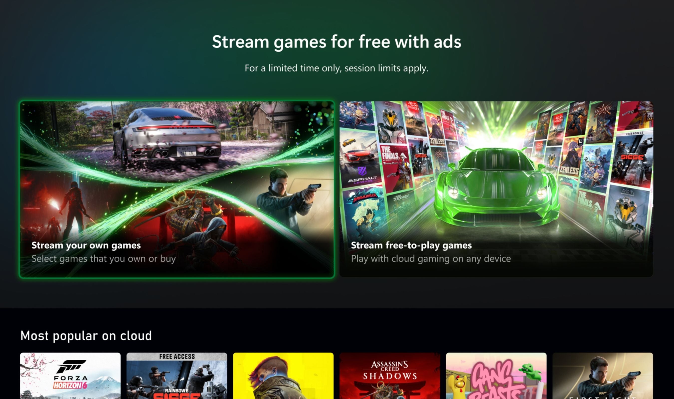 Xbox Tests Free Ad-Supported Game Streaming for Insiders in One Hour Sessions