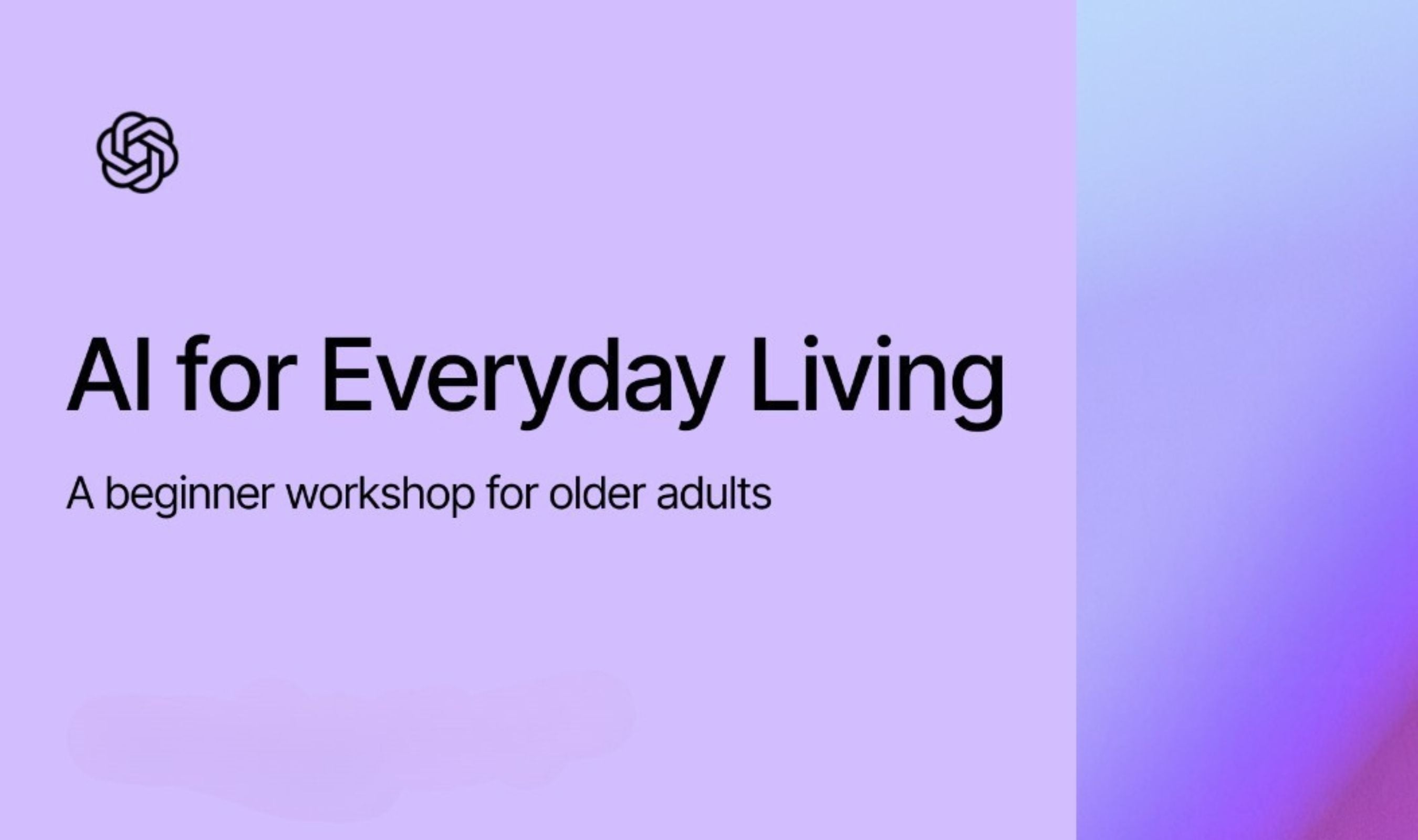 OpenAI, OATS from AARP Host Free ChatGPT Workshops for Older Adults