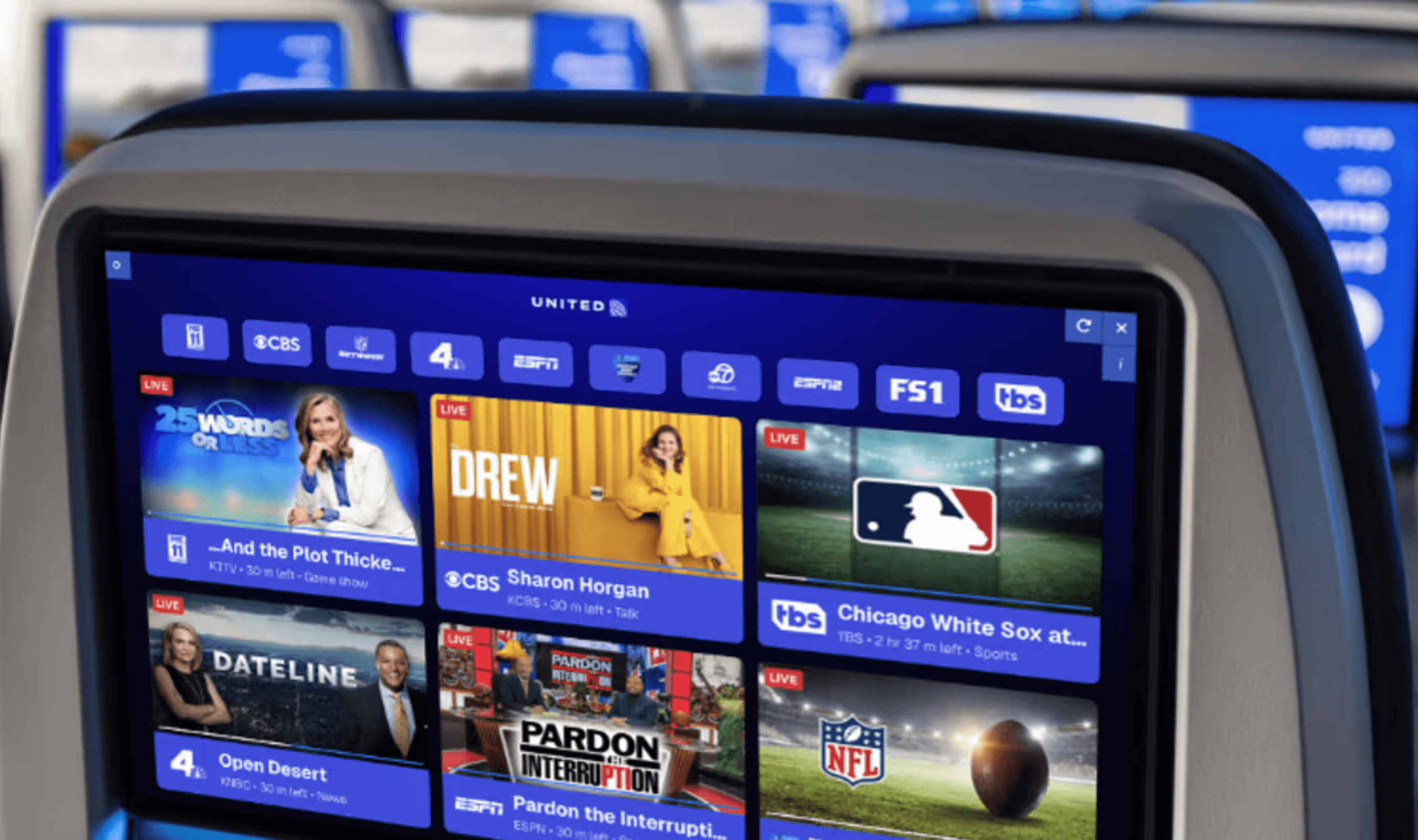 United Adds TBS for Live Playoff Baseball on Seatback Screens