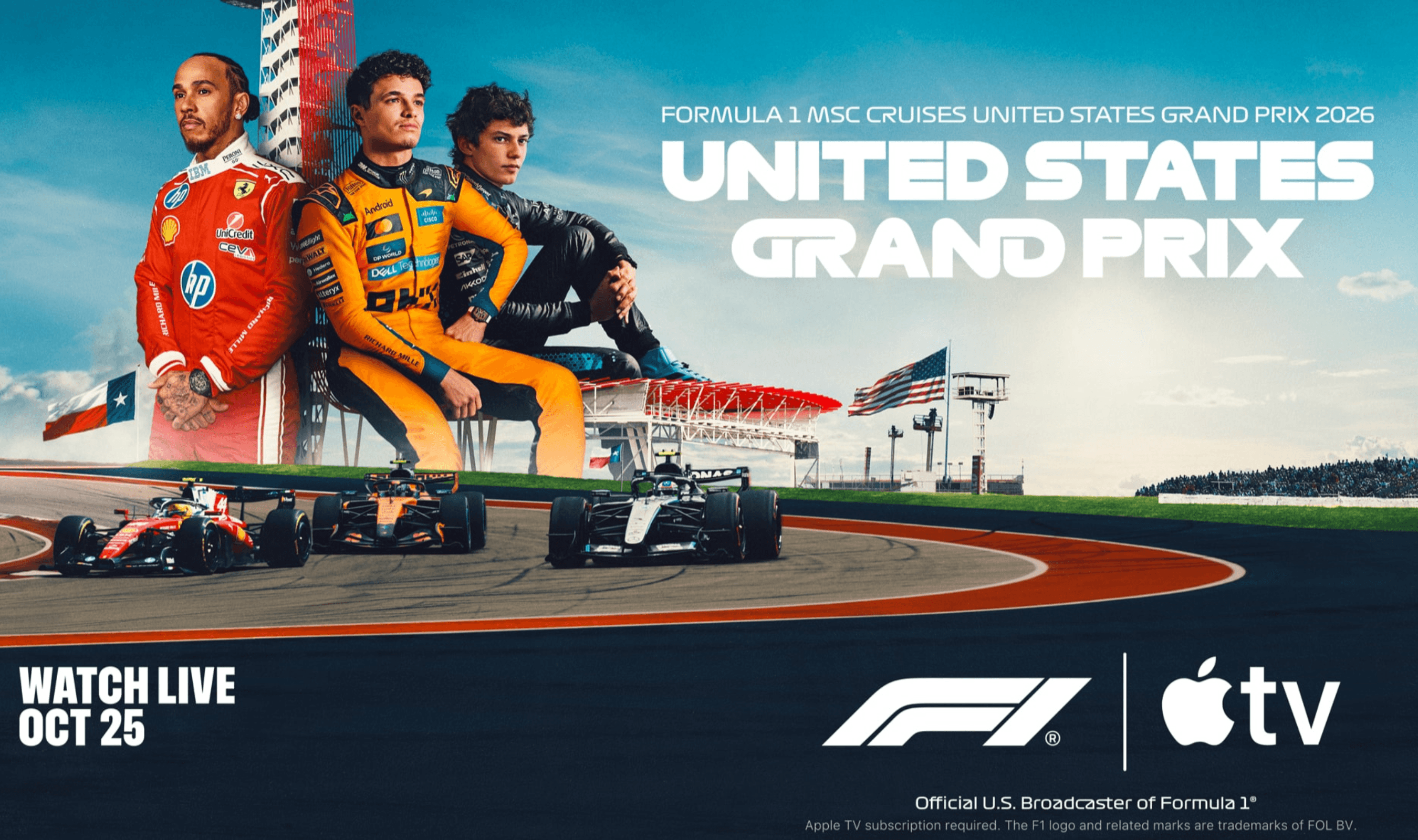 Apple TV Adds Dolby Atmos to Formula 1 for United States Grand Prix