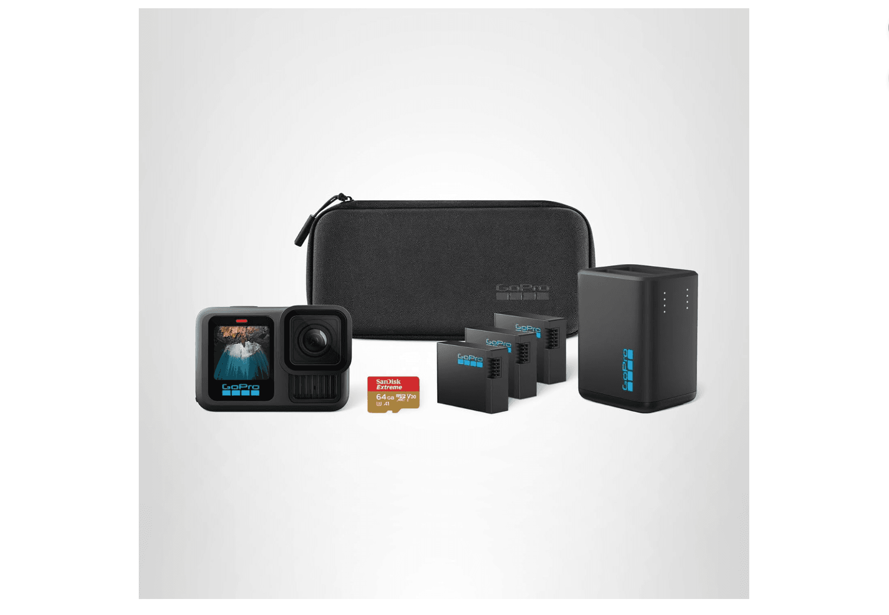 GoPro HERO13 Black bundle with extra batteries and charger drops to $379.99 on Amazon