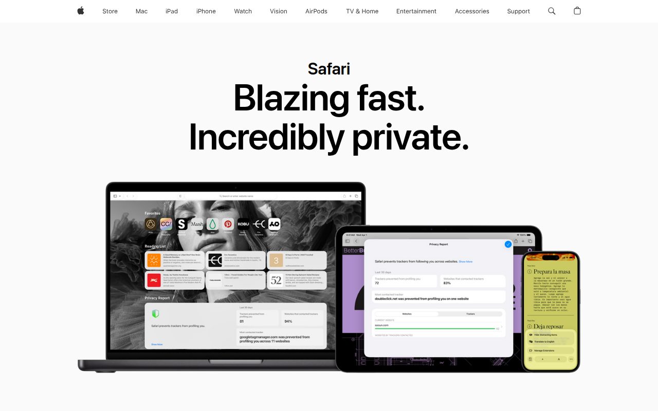 Safari official website