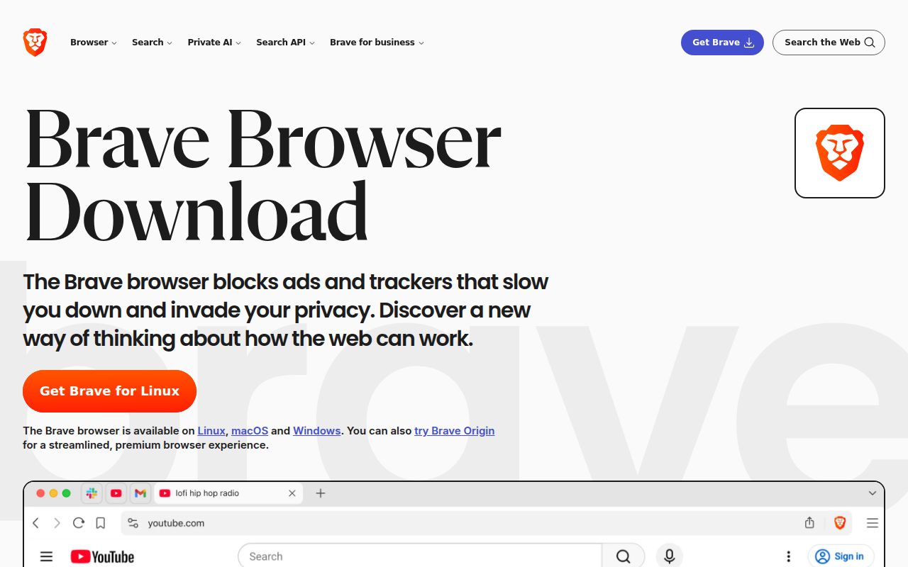 Brave Browser official website