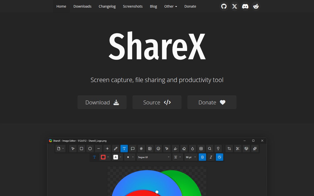 ShareX official website