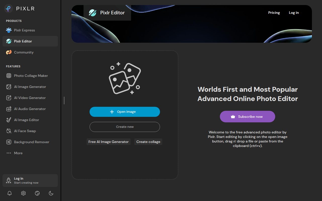 Pixlr official website