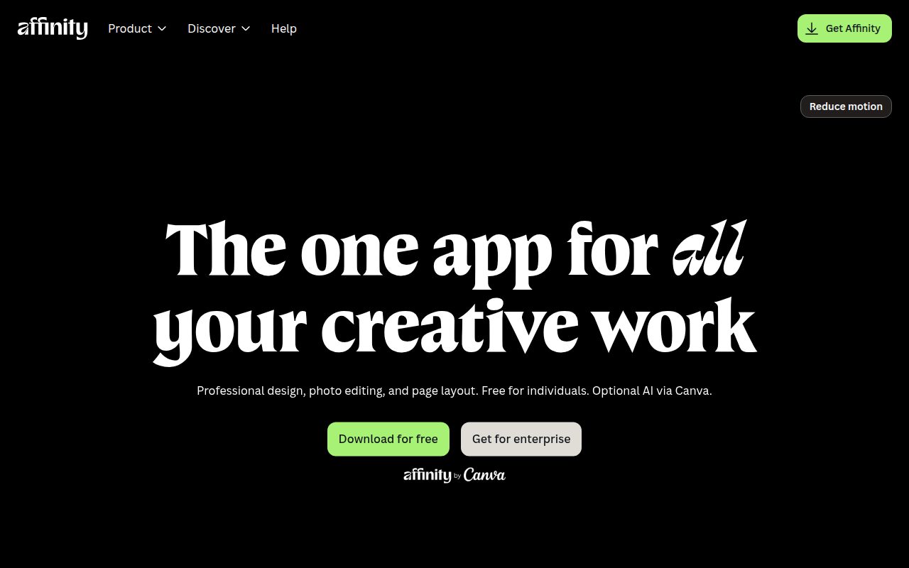 Affinity by Canva official website