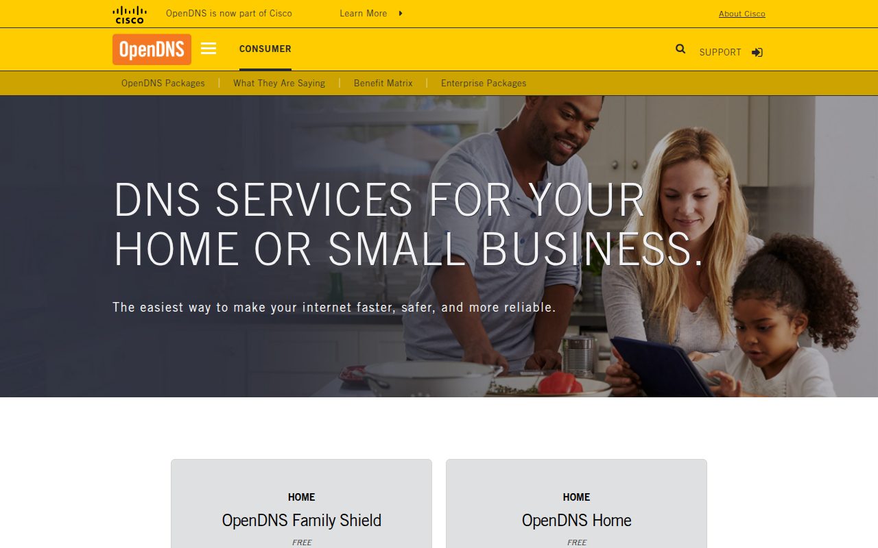 OpenDNS official website