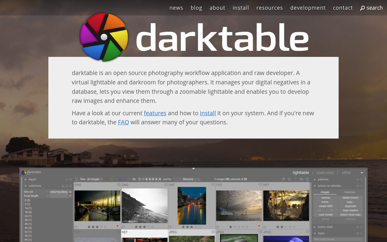 darktable official website