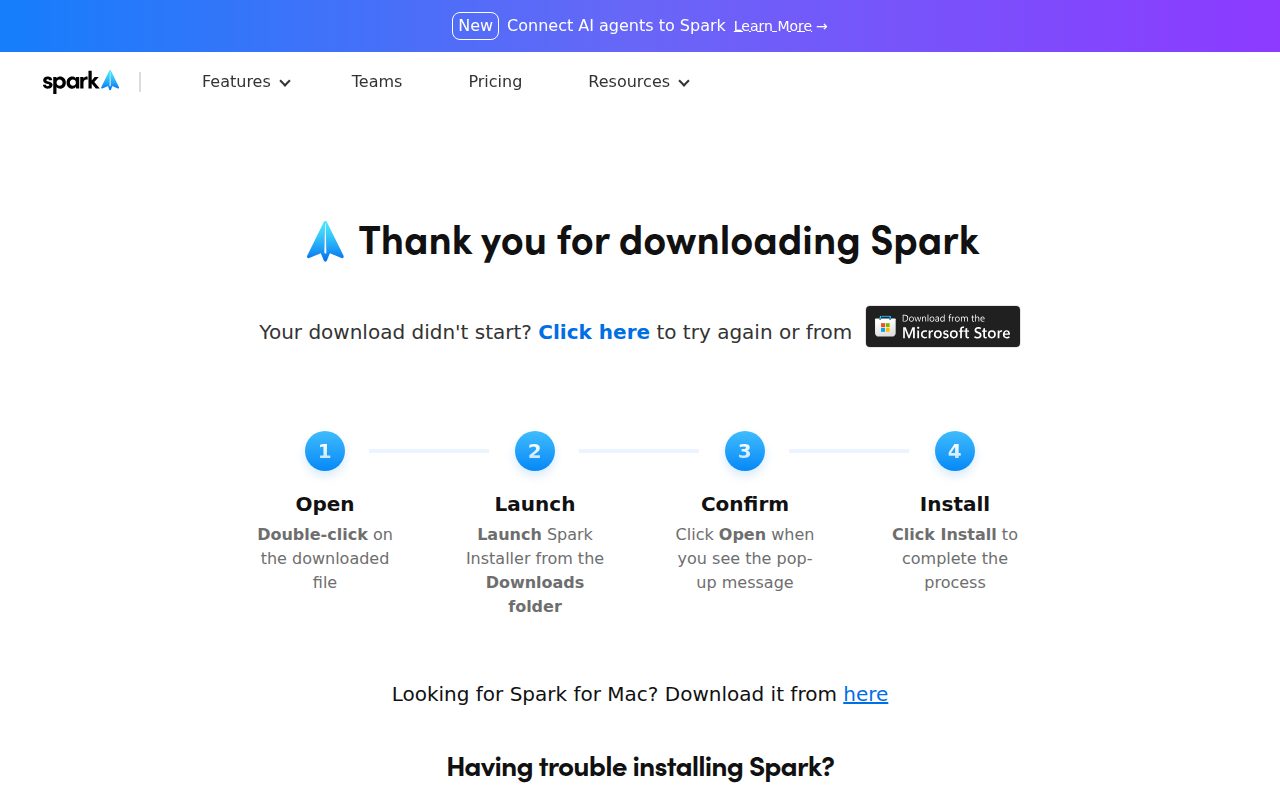 Spark Mail official website