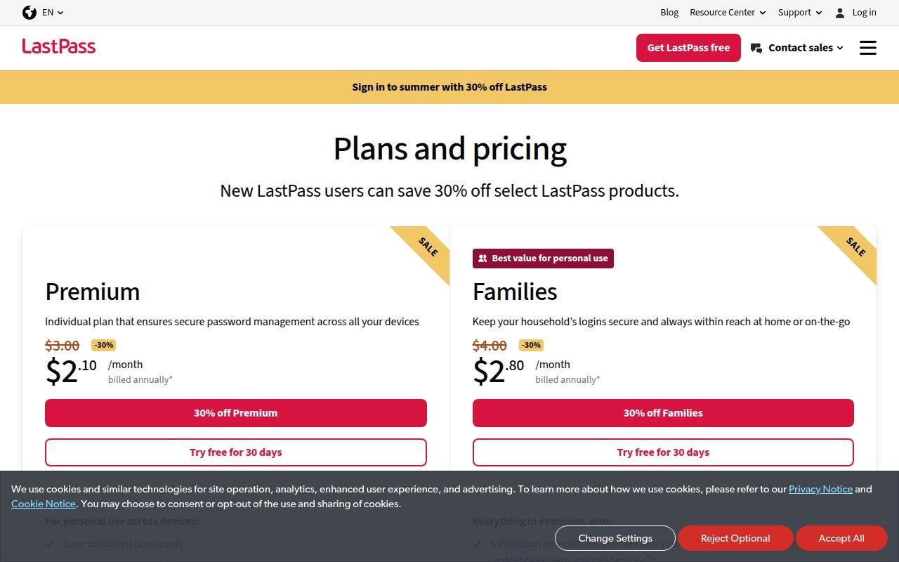 LastPass official website