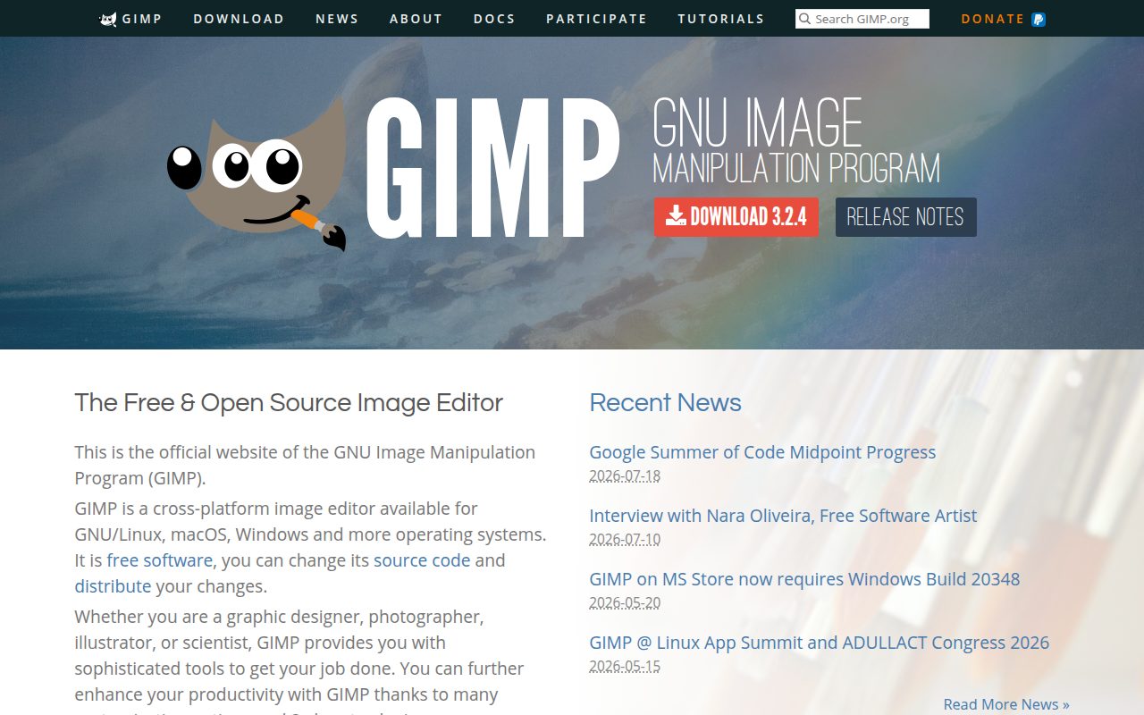 GIMP official website