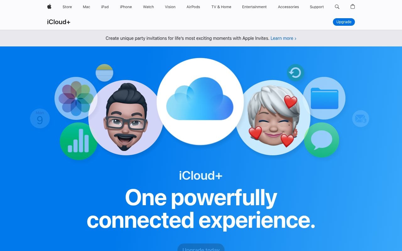 Apple iCloud official website