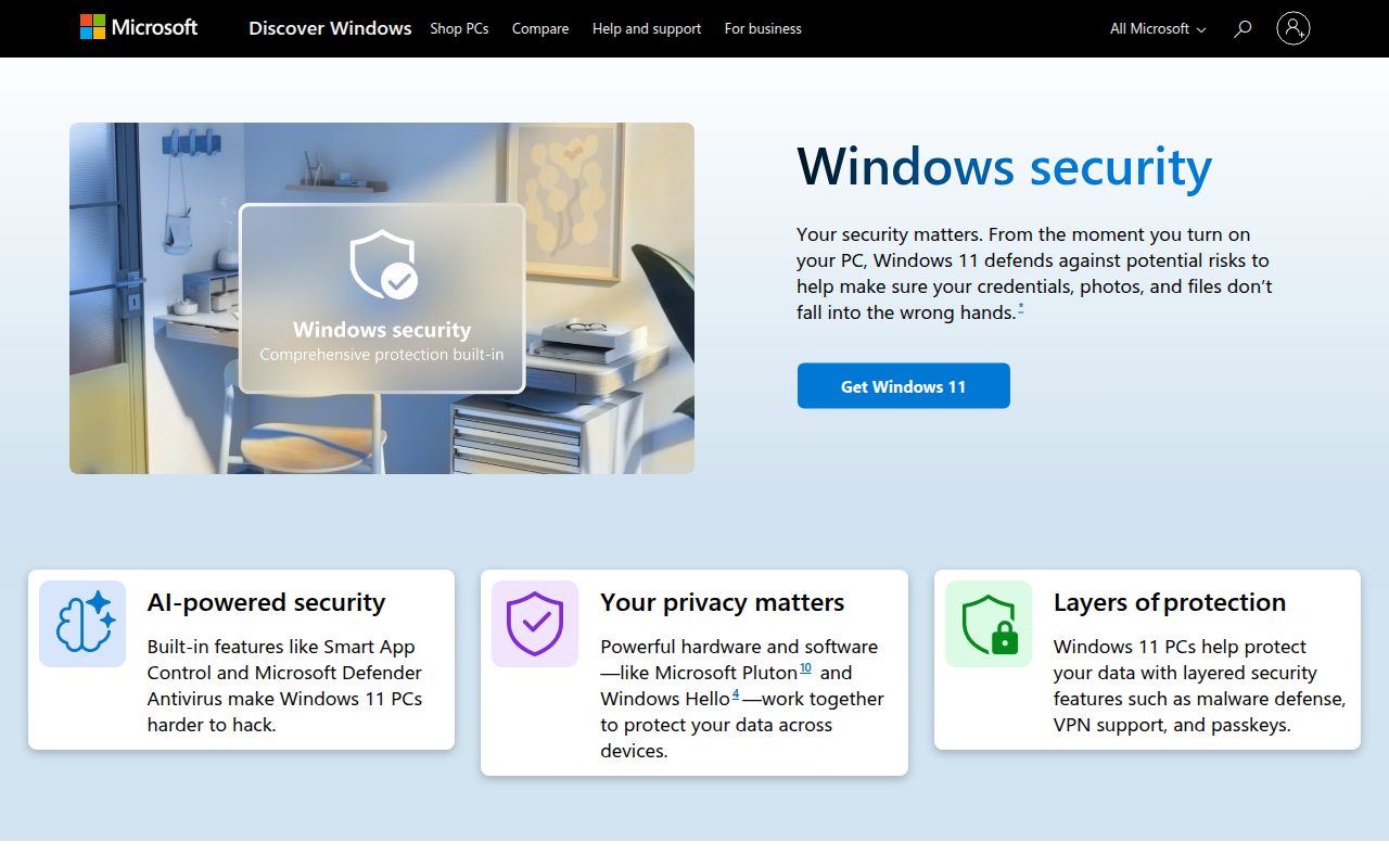 Microsoft Defender Antivirus official website