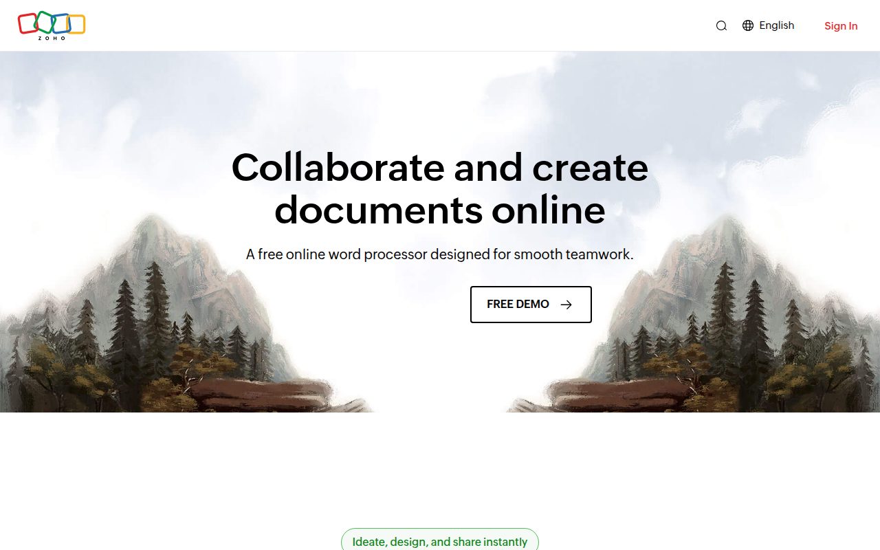 Zoho Writer, Sheet, and Show official website