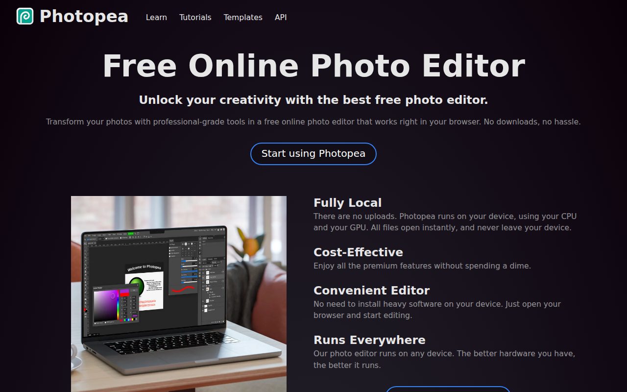 Photopea official website