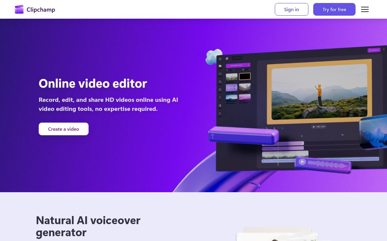 Microsoft Clipchamp official website