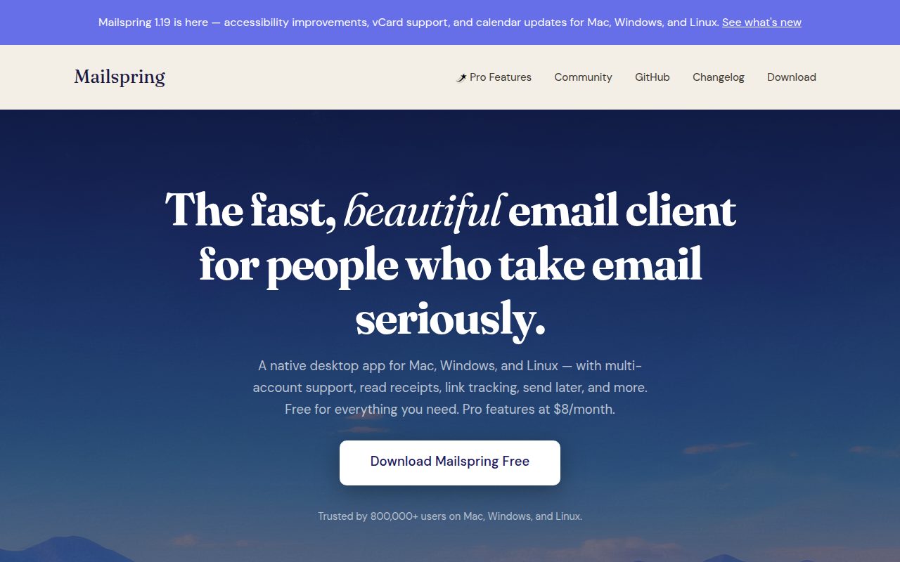 Mailspring official website