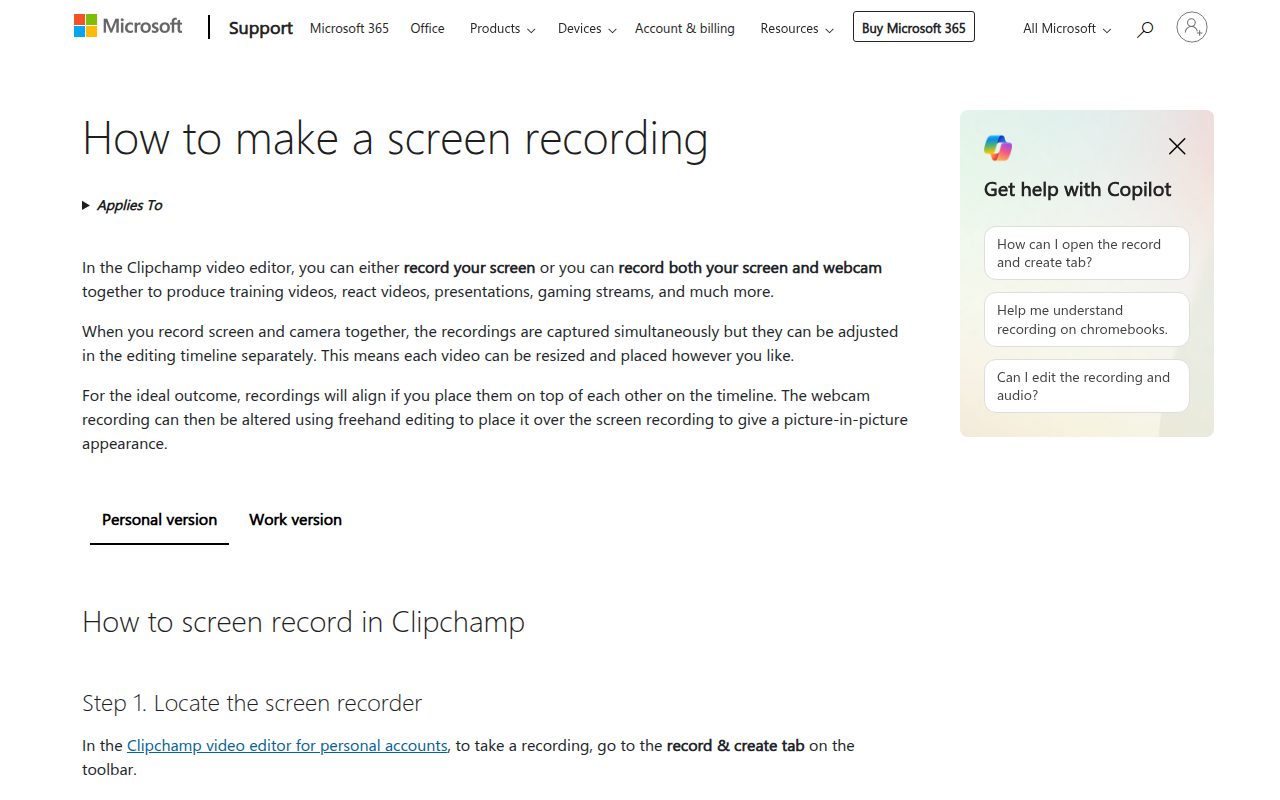 Microsoft Clipchamp official website