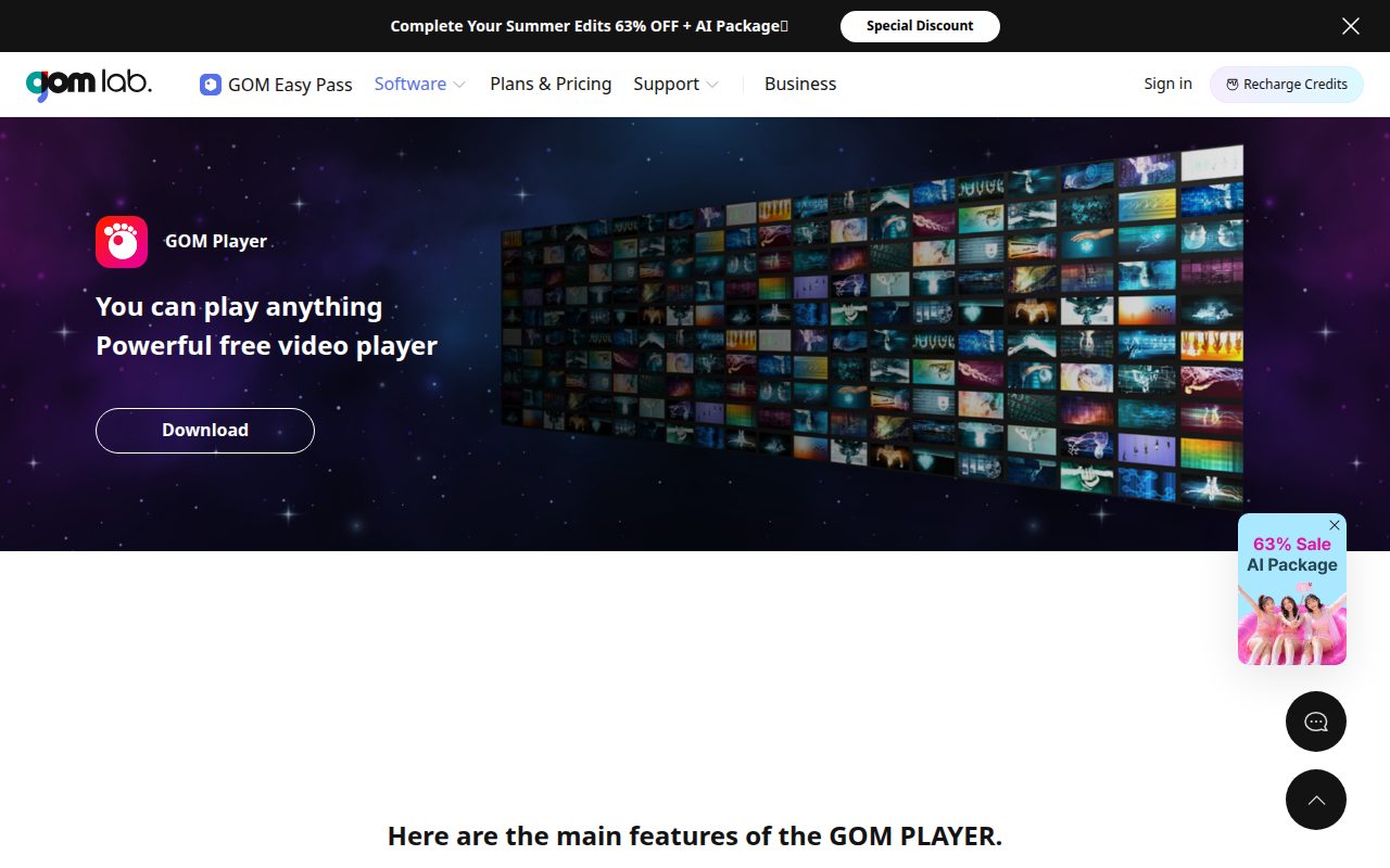 GOM Player official website