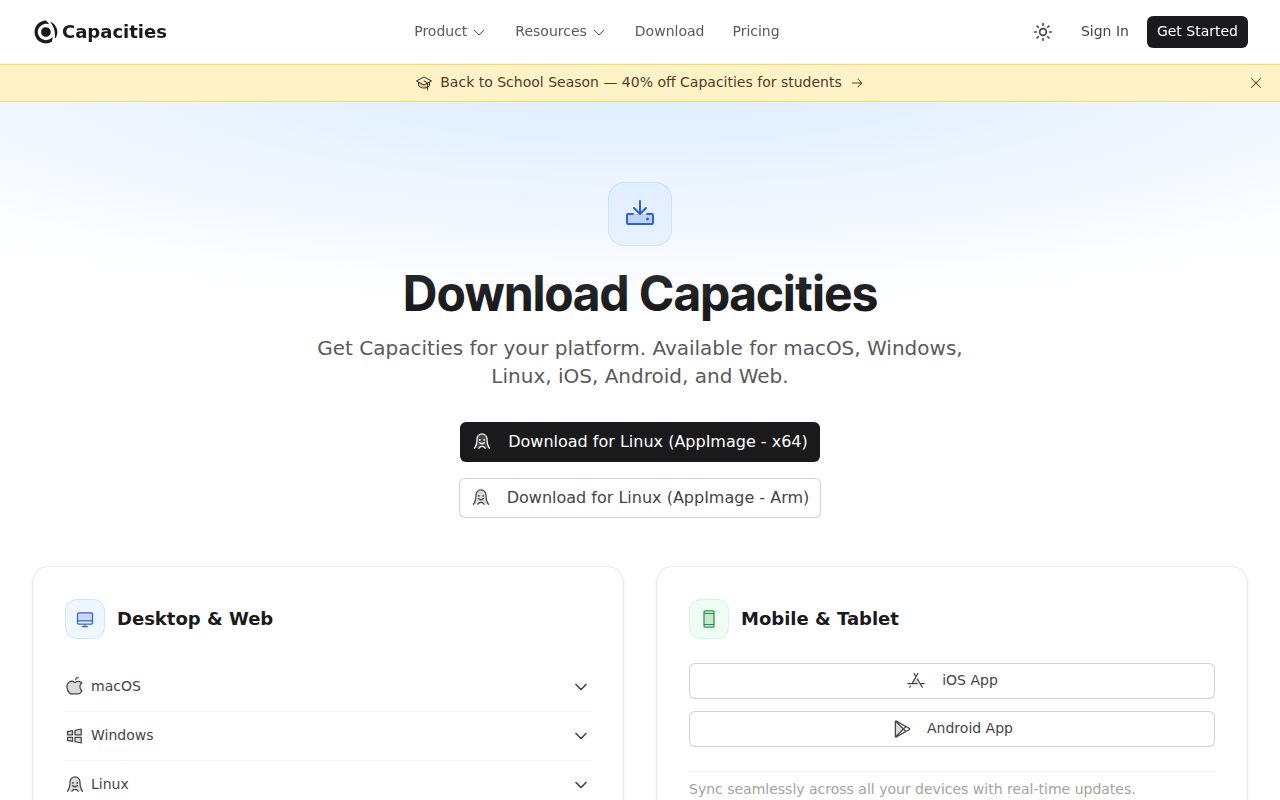 Capacities official website